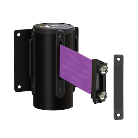 MONTOUR LINE Retr. Belt Barrier Fxd Black Metal Wall Mt 11' Purple Belt WM115-BK-PE-F-M-110